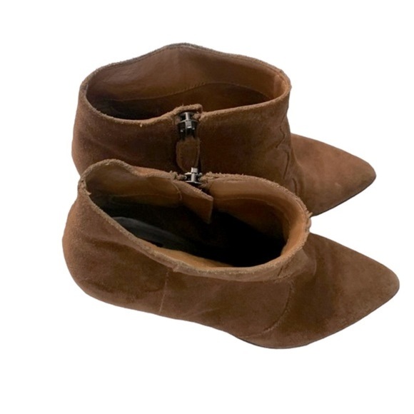 Dolce Vita chocolate brown suede Chelsea ankle boots Western pointed toe 8 - Picture 7 of 12